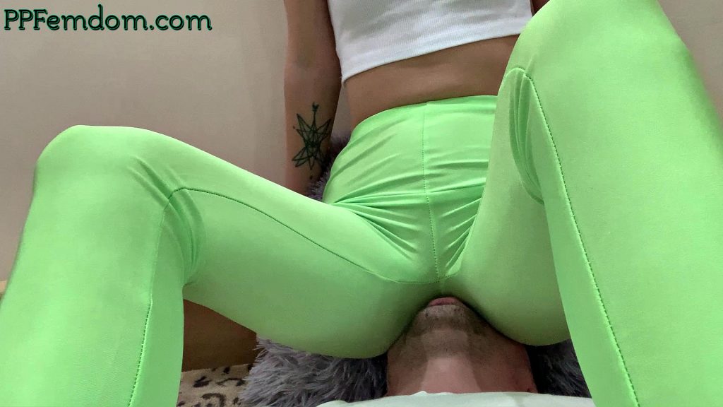 LifeStyle Femdom Part 2 Kira in Green Yoga Pants - Foot Worship, Trampling, Ass and Pussy Worship, FaceSitting Amateur