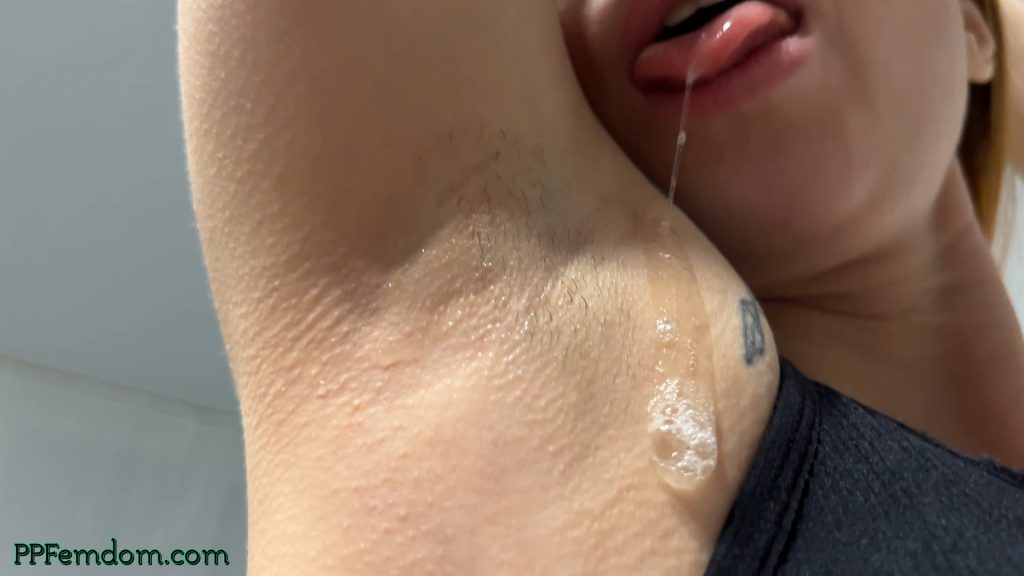 Close up Armpit and Spit Fetish With Goddess Kira