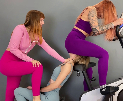 Lesbian Human Chair For Fitness And Sweaty Ass Worship Lezdom