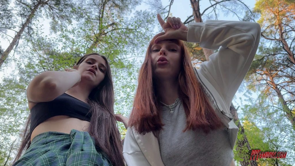 Public POV Humiliation Femdom With Kira and Sofi