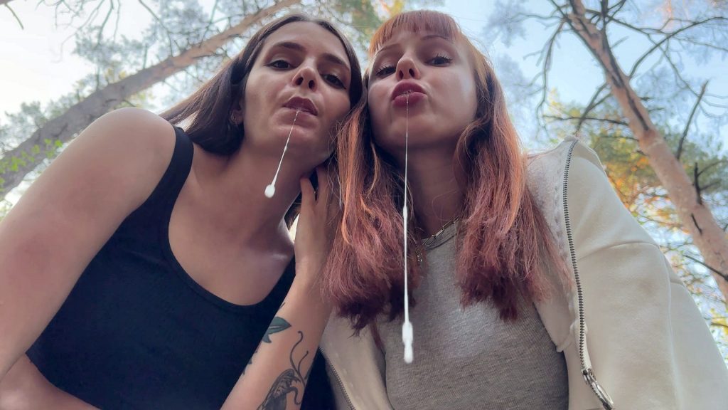 Two Girls Fed You Their Spit in Forest - Double POV Spitting Humiliation
