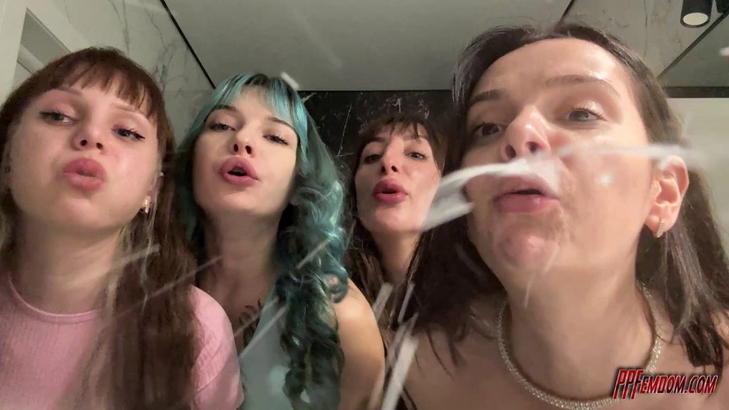 Four Girls POV Spitting On Your Face