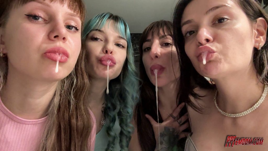 Lots of Spitting (POV) in Your Mouth and Face from Four Girls