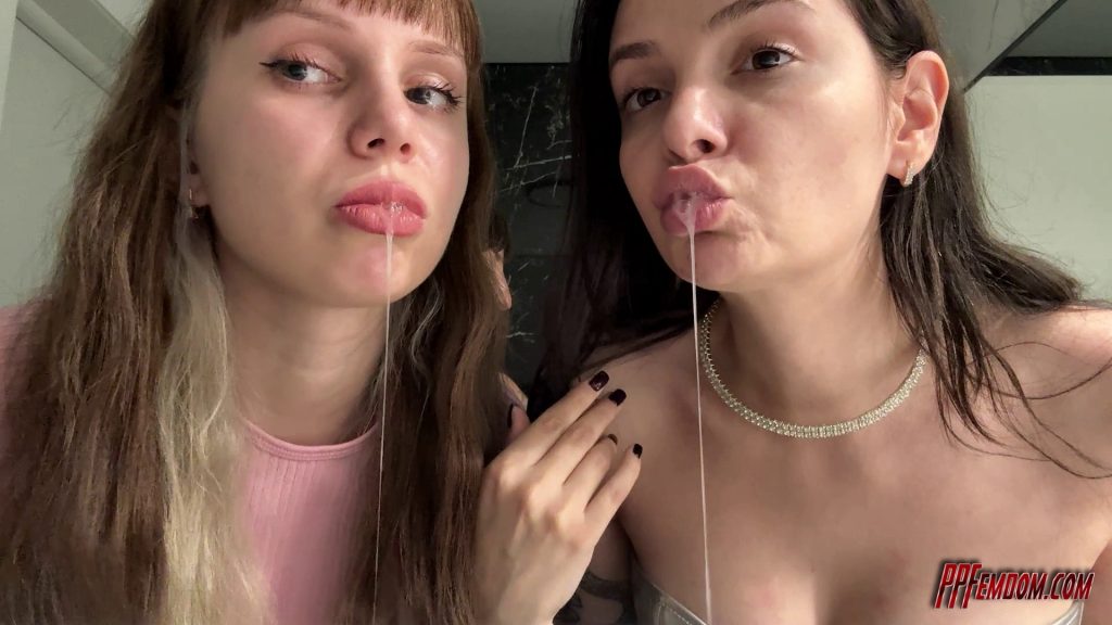 Two Mistresses Spit In Your Mouth POV Femdom