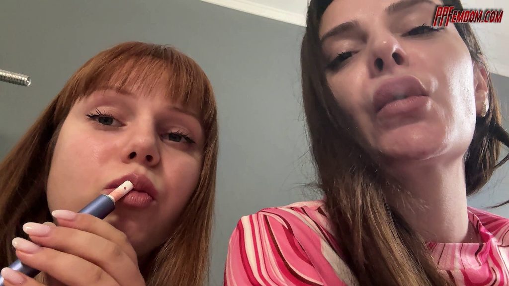 POV Smoke Humiliation With Two Mistresses Sofi and Kira